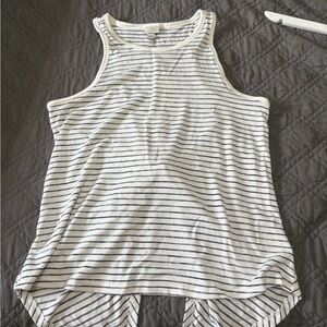 a new day Black and White Striped Tank Top